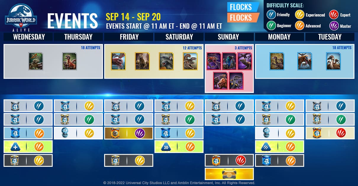 JWA EVENTS 台灣時間 09月14日~09月21日 本週活動