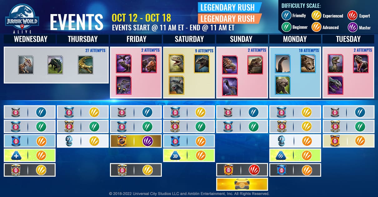 JWA EVENTS 台灣時間 10月12日~10月19日 本週活動