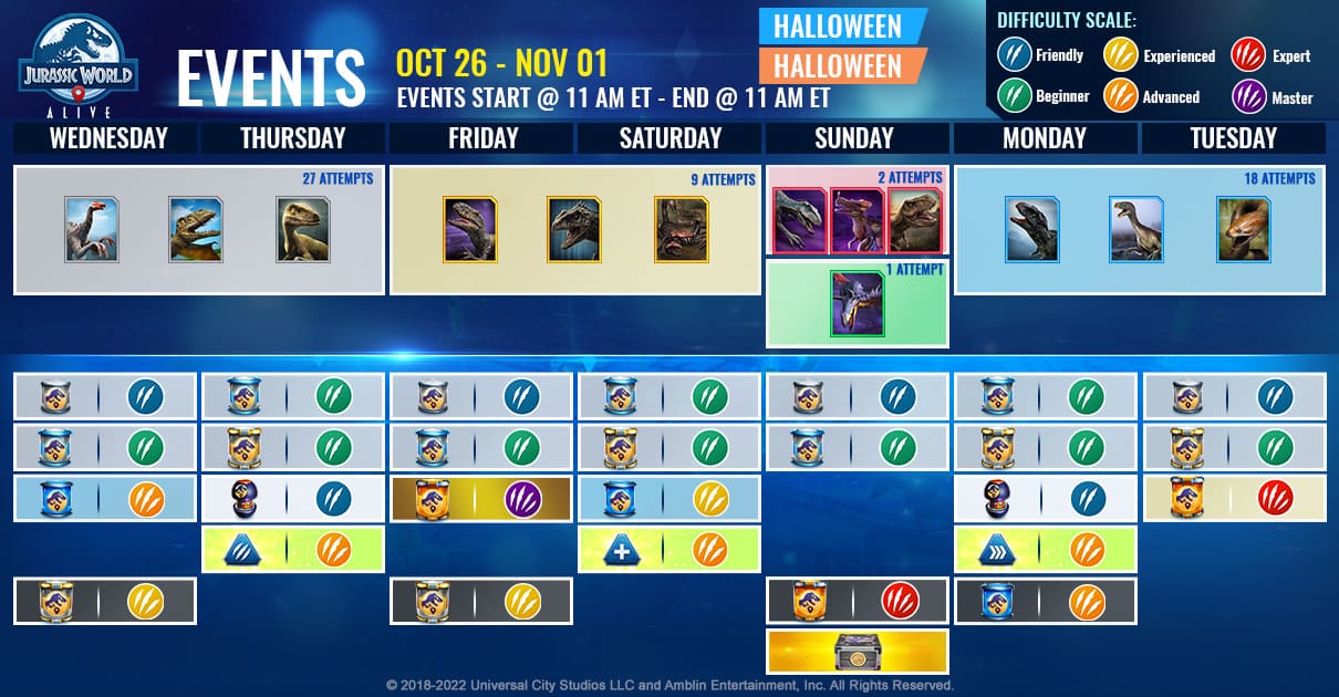 JWA EVENTS 台灣時間 10月26日~11月02日 本週活動