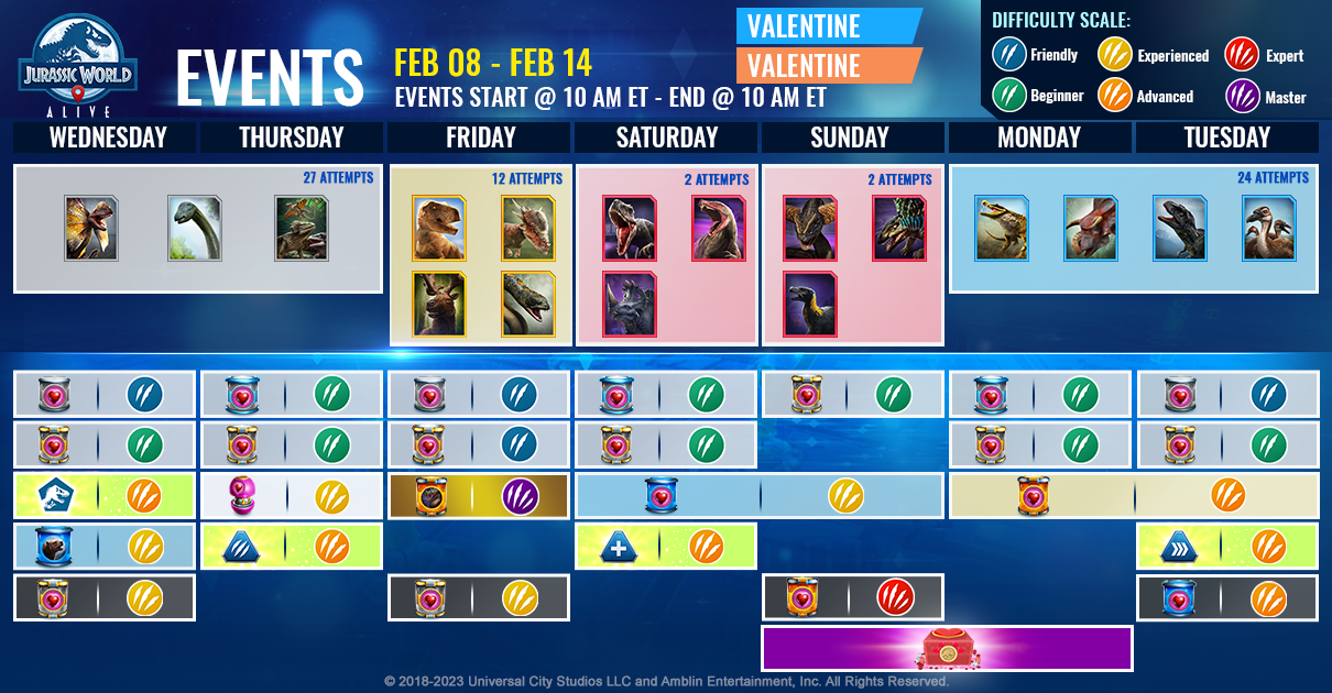 JWA EVENTS 台灣時間 02月08日~02月15日