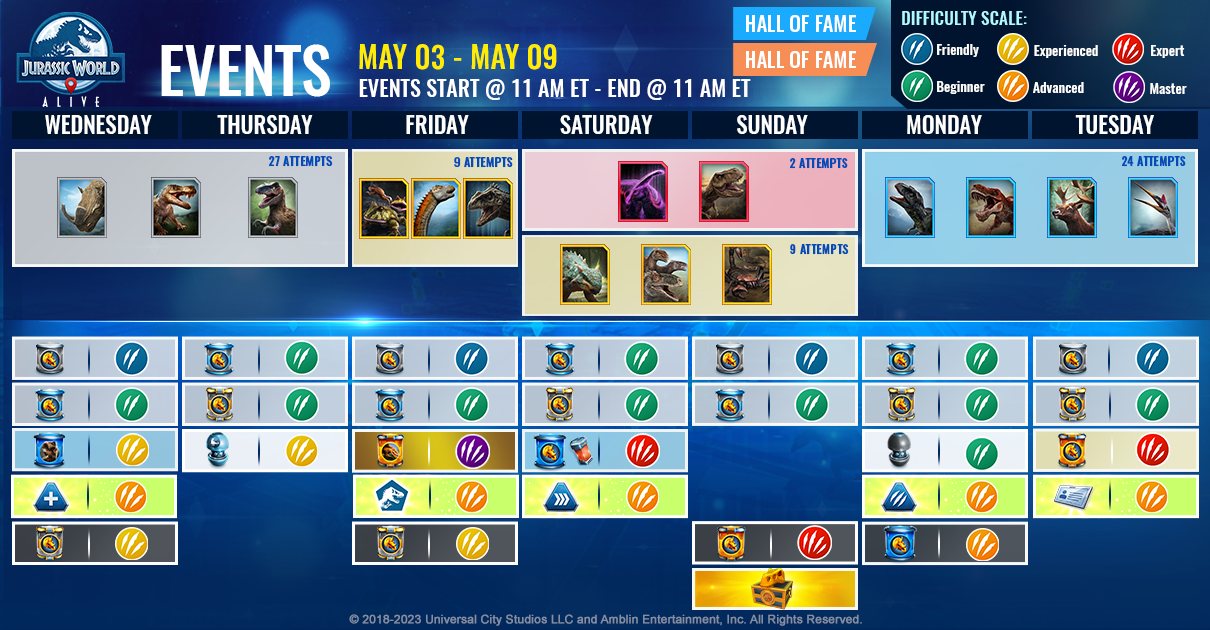 JWA EVENTS 台灣時間 05月03日~05月10日