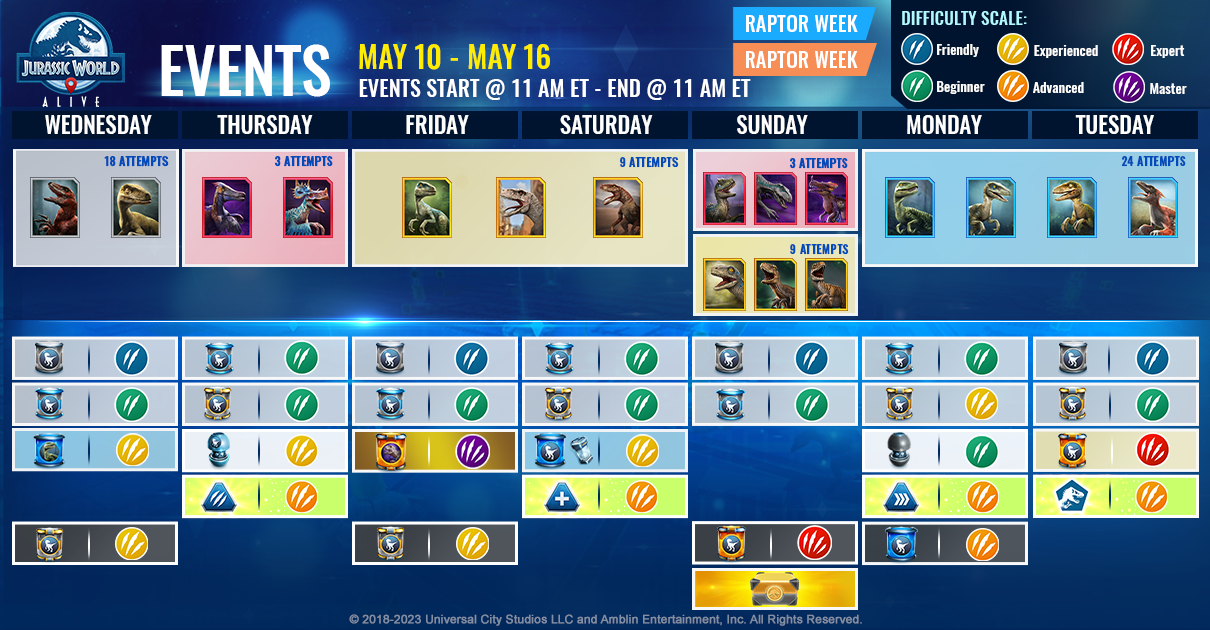 JWA EVENTS 台灣時間 05月10日~05月17日