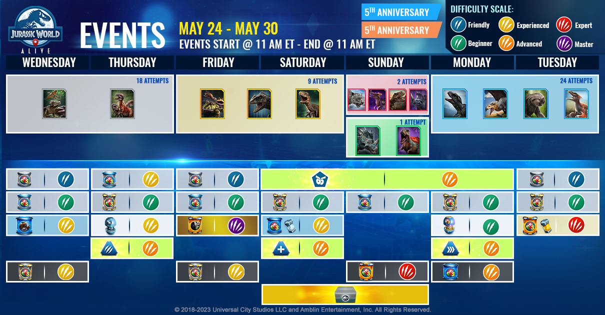 JWA EVENTS 台灣時間 05月24日~05月31日