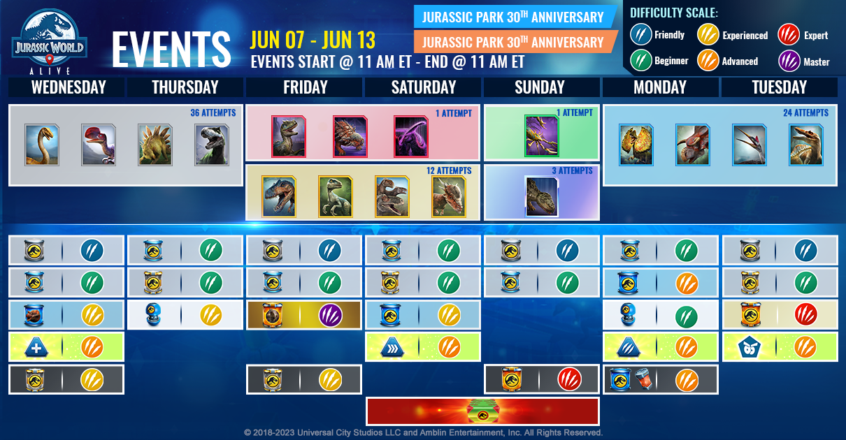 JWA EVENTS 台灣時間 06月07日~06月14日