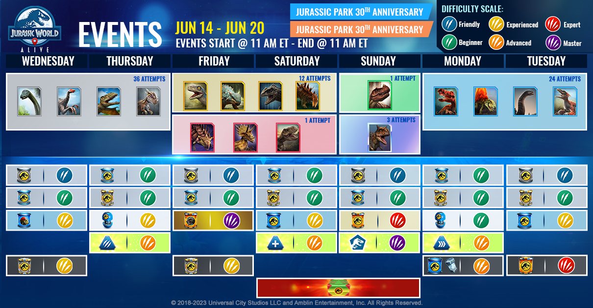 JWA EVENTS 台灣時間 06月14日~06月21日