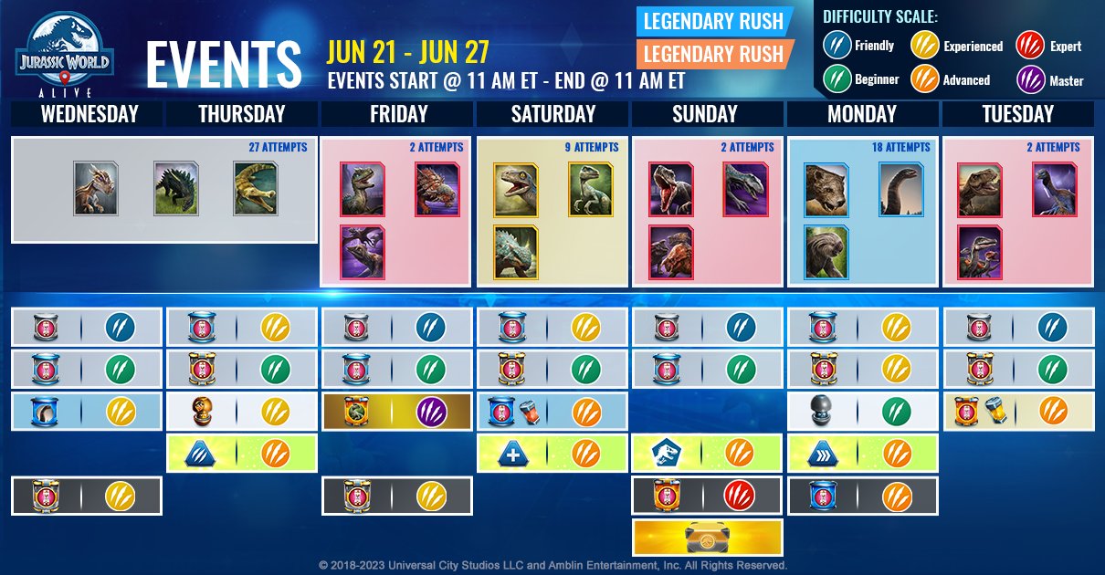 JWA EVENTS 台灣時間 06月21日~06月28日