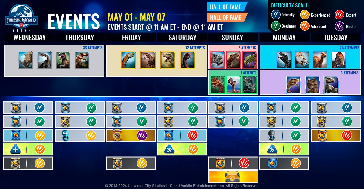 JWA EVENTS 台灣時間 05月01日~05月08日