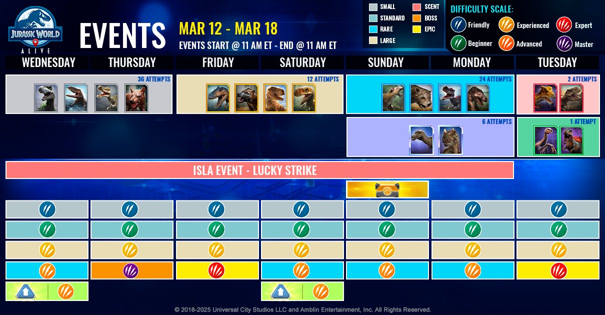 JWA EVENTS 台灣時間 03月12日~03月19日