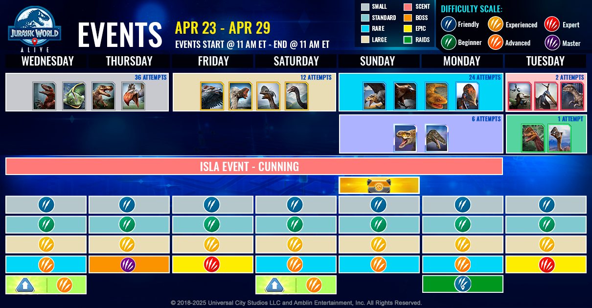 JWA EVENTS 台灣時間 04月23日~04月30日