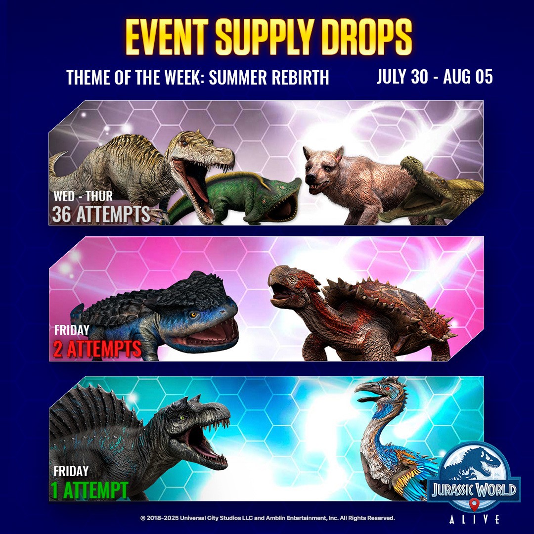 JWA EVENTS 台灣時間 07月30日~08月06日