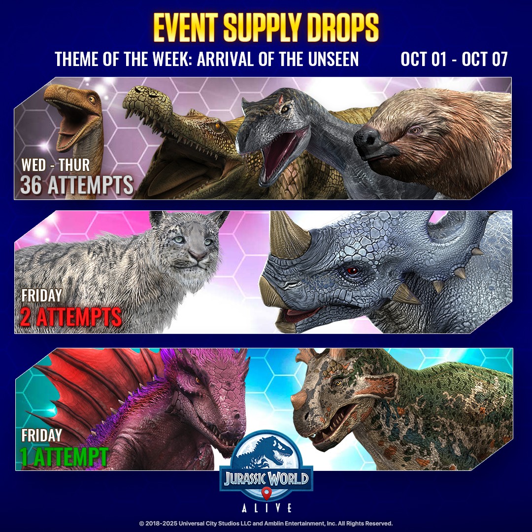 JWA EVENTS 台灣時間 10月01日~10月08日