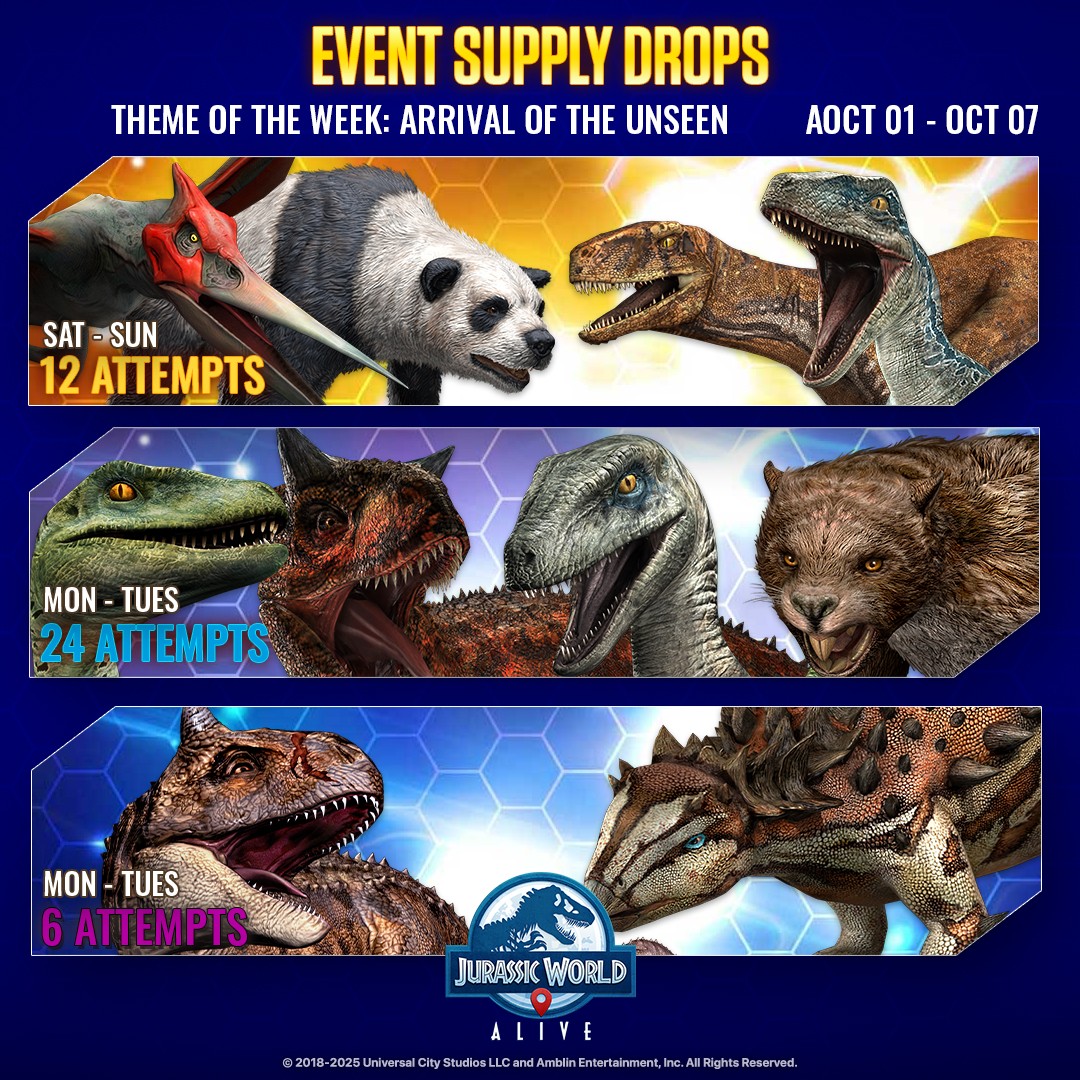 JWA EVENTS 台灣時間 10月01日~10月08日