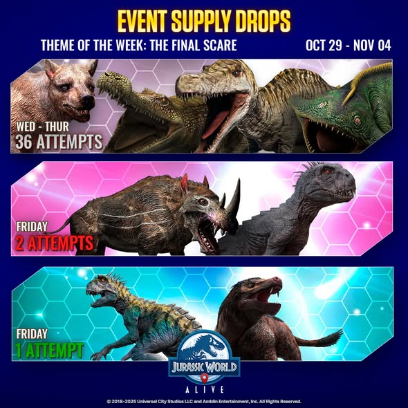 JWA EVENTS 台灣時間 10月29日~11月05日